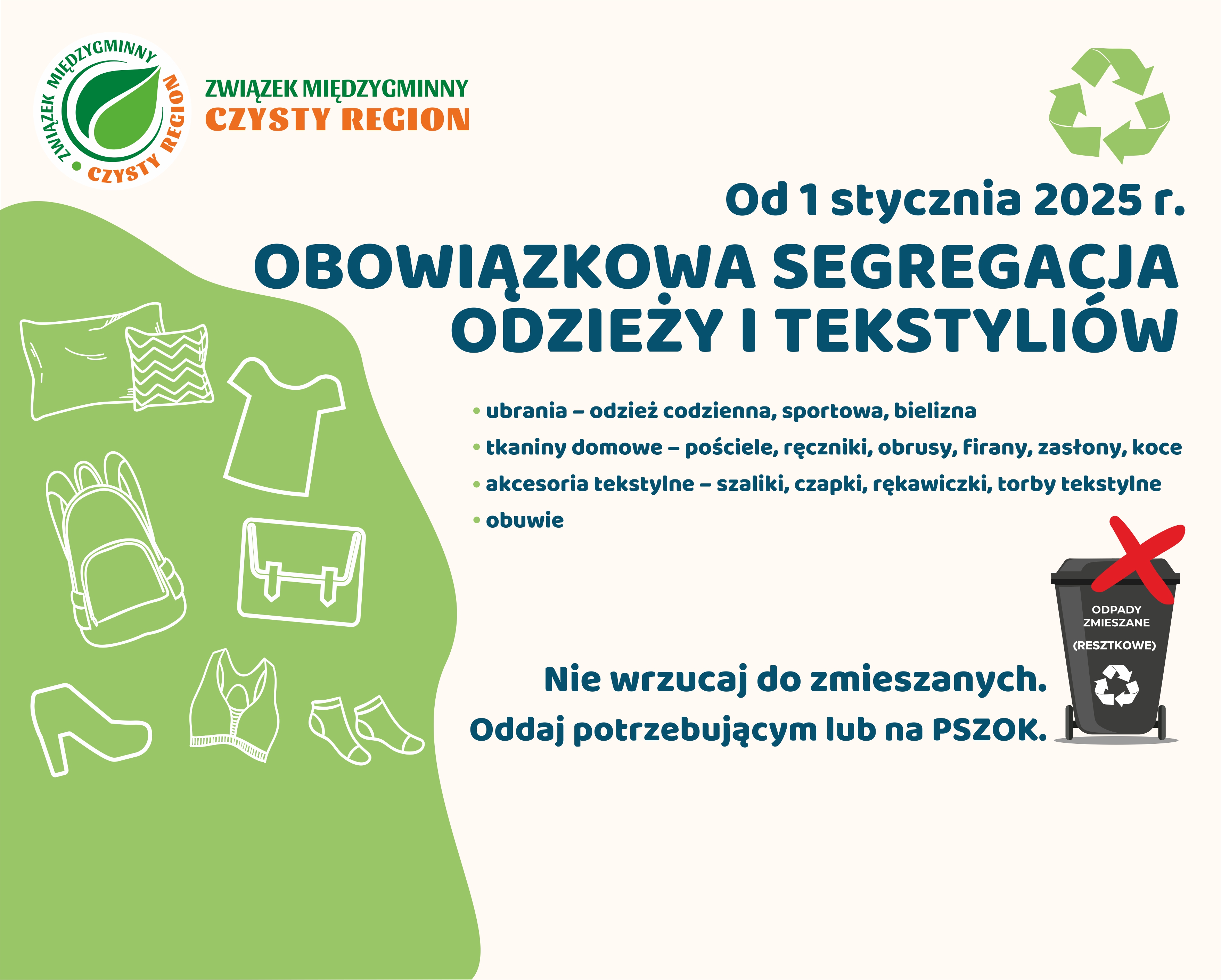 Obowiązkowa segregacja odzieży i tekstyliów