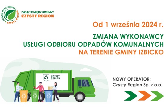 Od 1 września zmiana operatora odbioru odpadów komunalnych na terenie gminy Izbicko