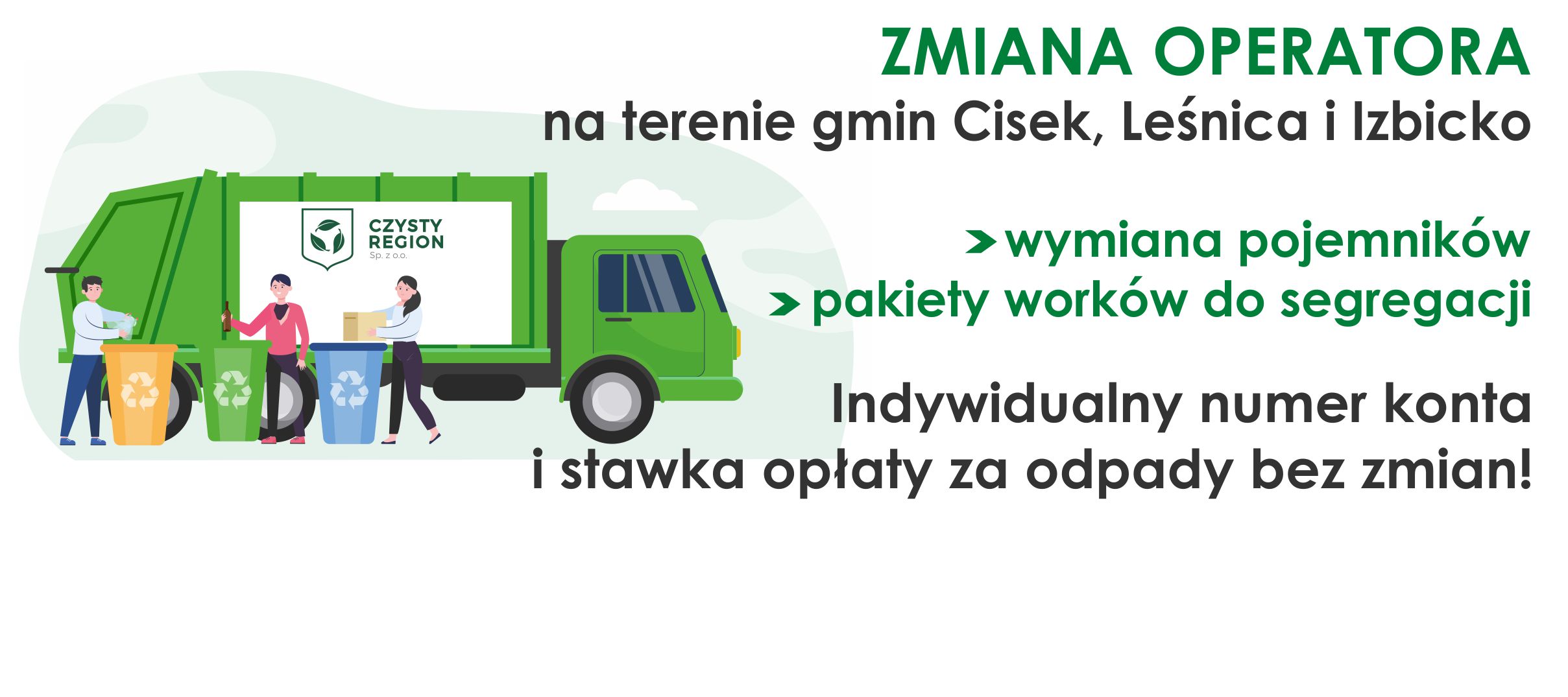 Zmiana operatora na terenie gmin Cisek, Leśnica, Izbicko