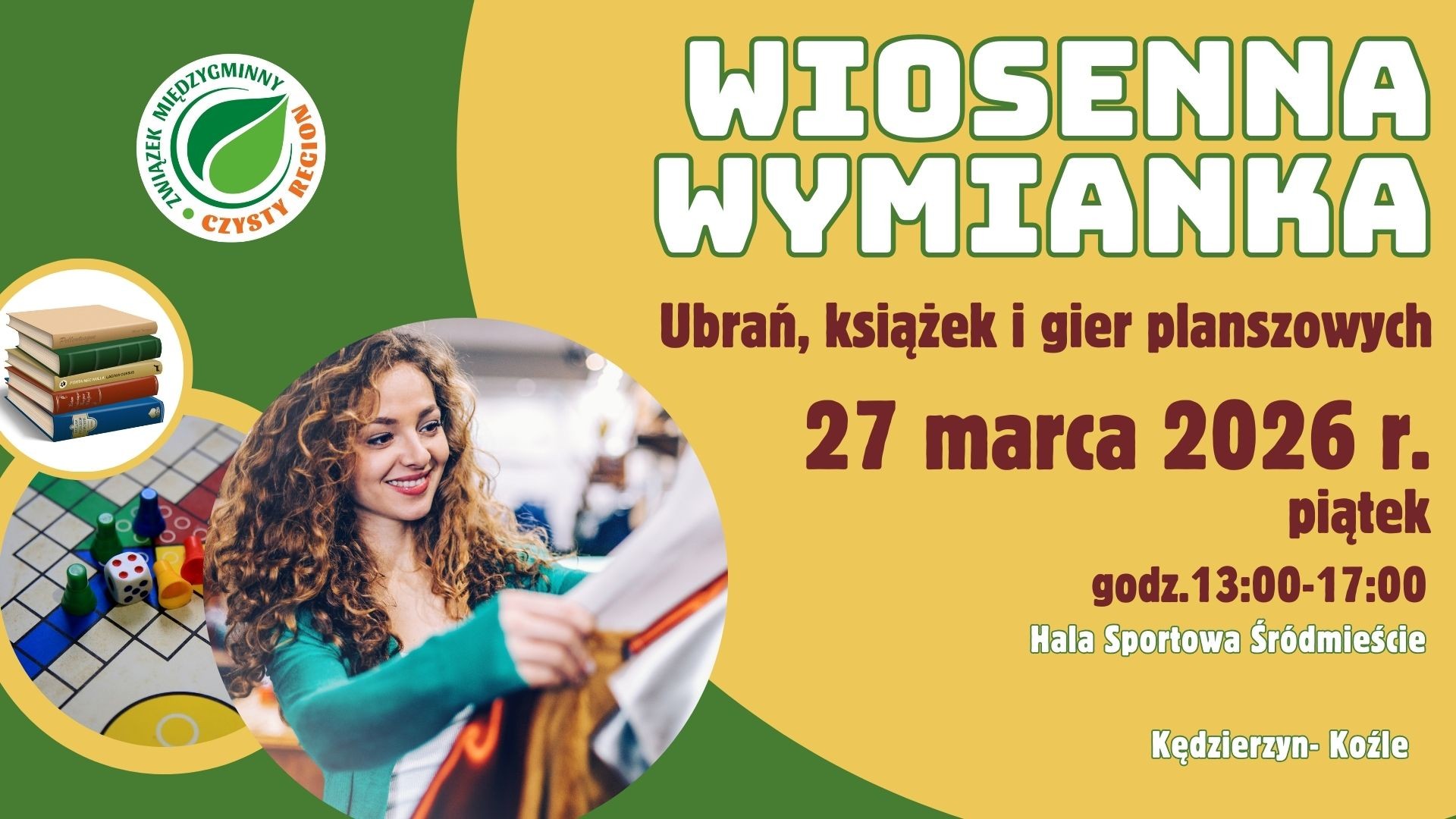 Wiosenna wymianka ubrań, książek i gier planszowych