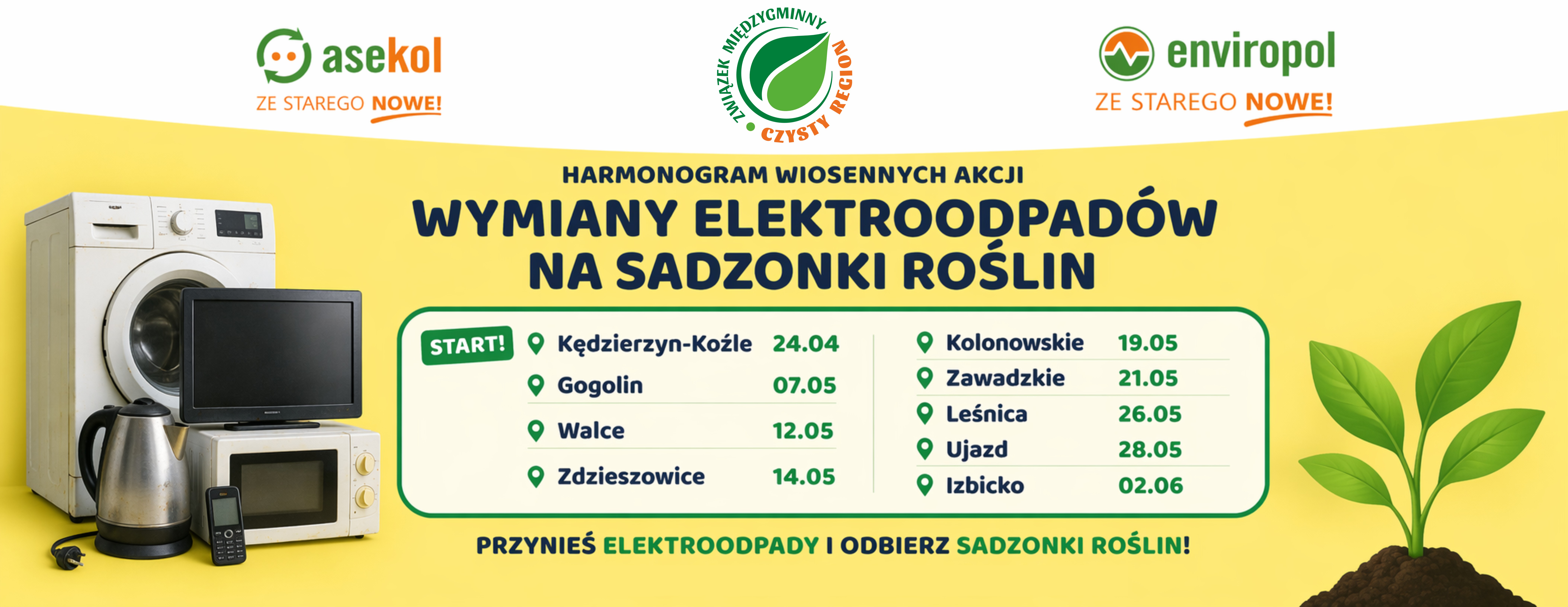 Wiosenne akcje wymiany elektroodpadów na sadzonki